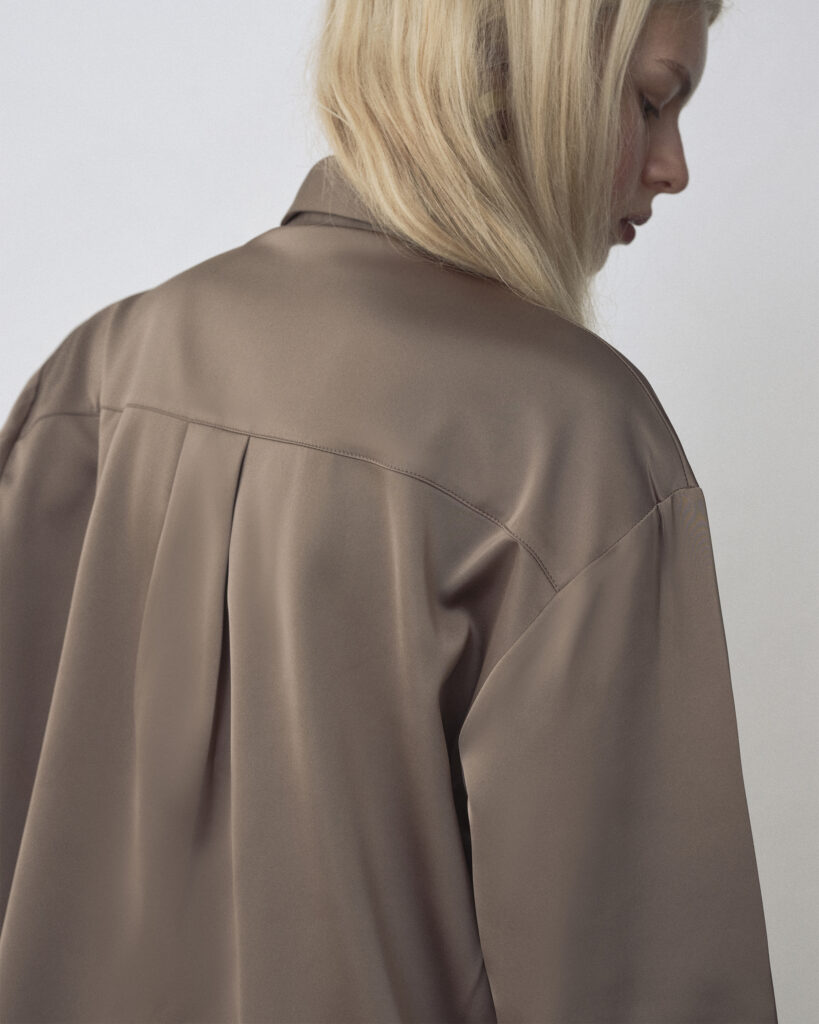 Dark Brown Tiana Satin Shirt