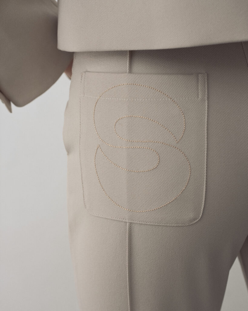 Beige Wylie Cropped Trousers