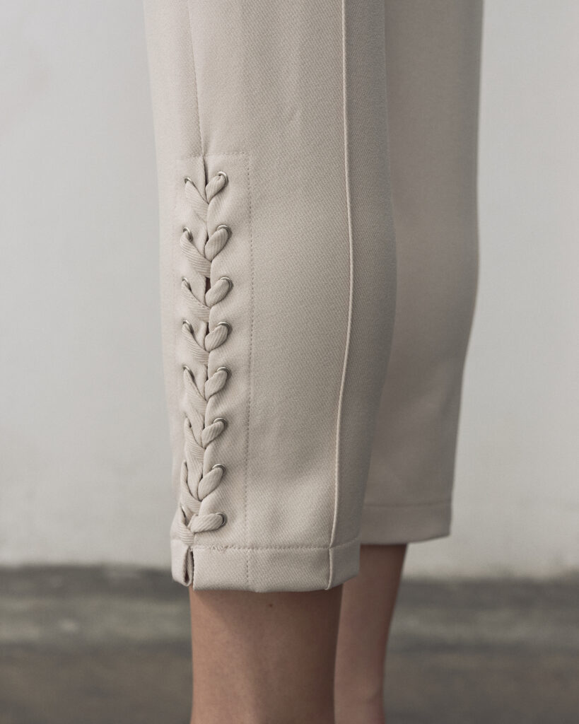 Beige Wylie Cropped Trousers