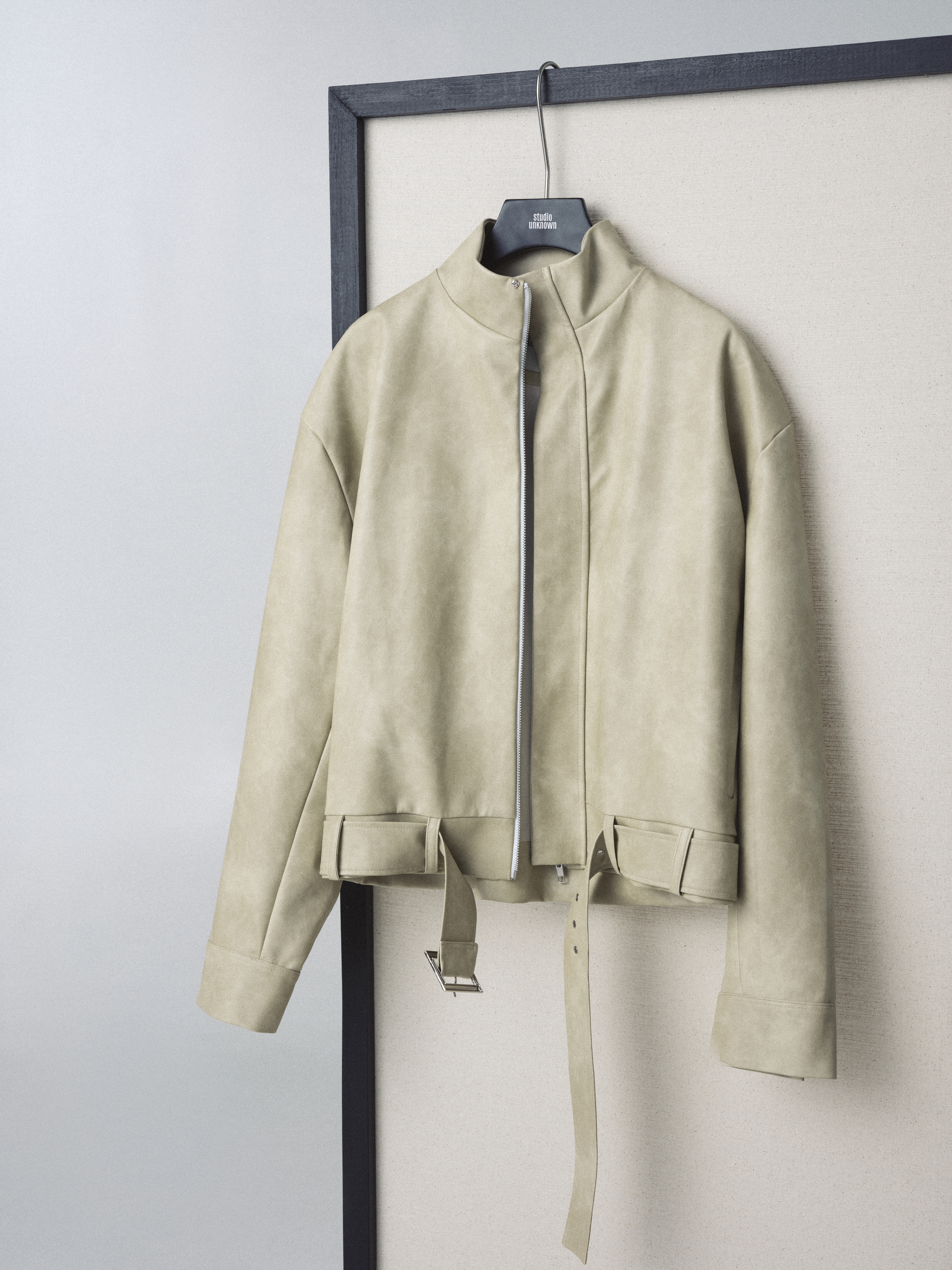 Beige Saige  Leather Jacket