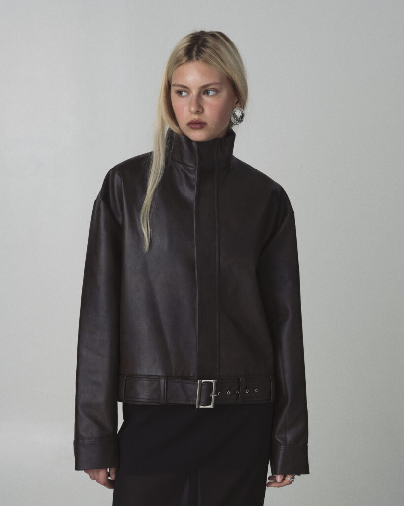 Dark Brown Saige Leather Jacket