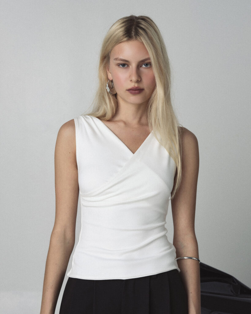 White Yana V Top