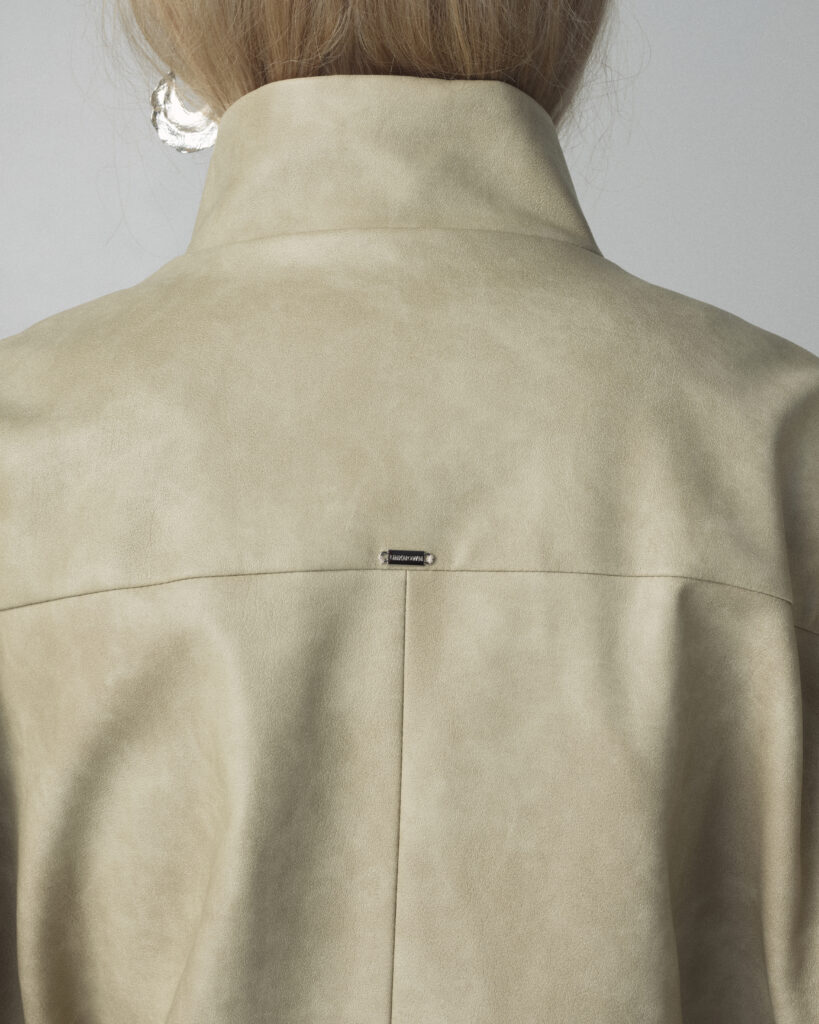 Beige Saige  Leather Jacket