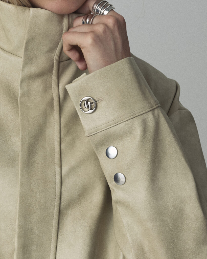 Beige Saige  Leather Jacket