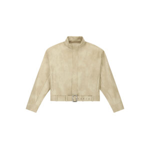 Beige Saige  Leather Jacket