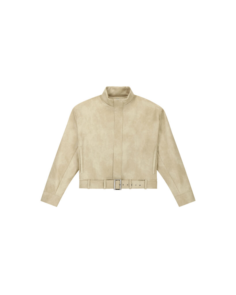 Beige Saige  Leather Jacket