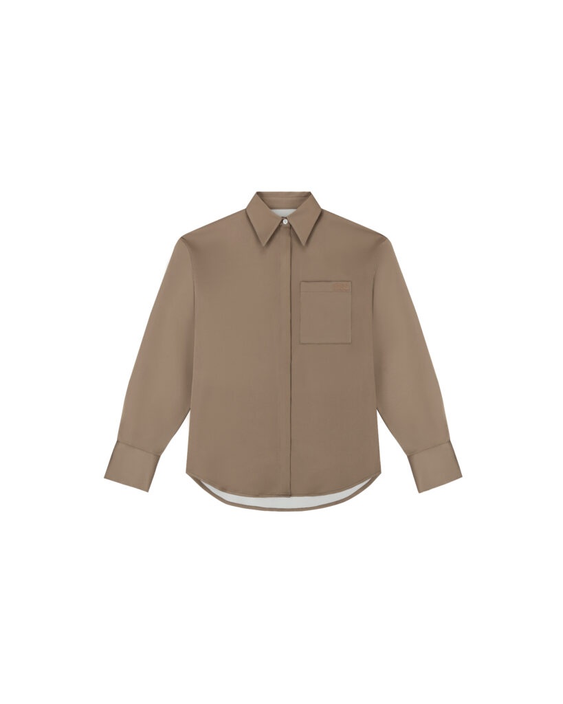 Dark Brown Tiana Satin Shirt